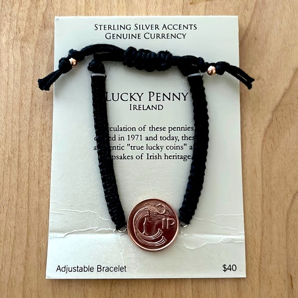 From Ireland The Irish Lucky Penny Adjustable Cord Bracelet - Picture 2 of 5